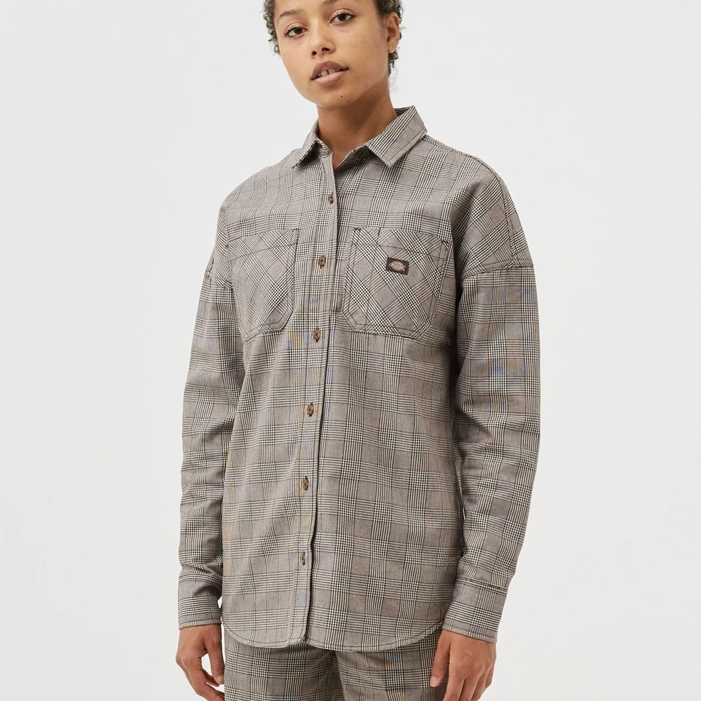 Dickies Bakerhill Shirt in Brown/White Plaid NWT Sz Small - Picture 6 of 12